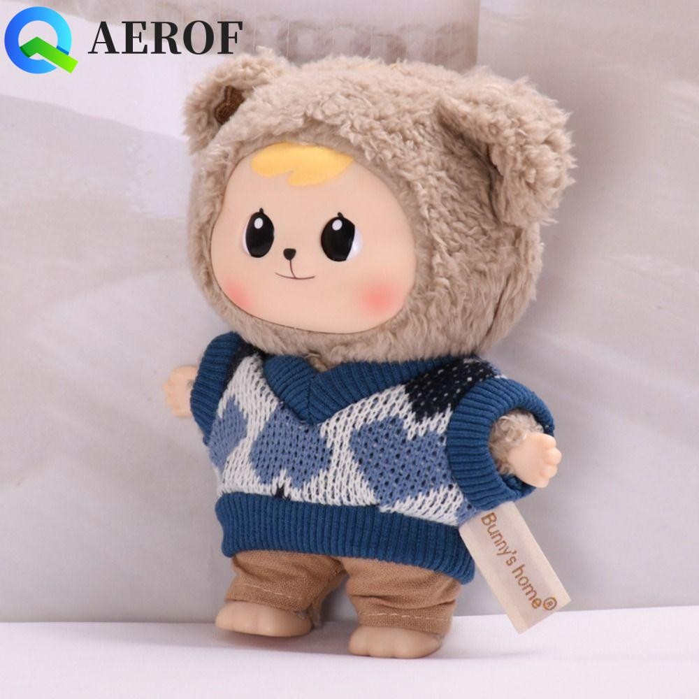 Aerof 17 ซม.ตุ๊กตา Plush เสื้อผ้า, Hairband Bao-ao Hug Series Bao-ao ตุ๊กตาชุด,อินเทรนด์ Salute DIY แฟชั่นเสื้อกันหนาวตุ๊กตาทําด้วยมือเสื้อผ้าผ้าฝ้ายตุ๊กตาอุปกรณ์เสริม
