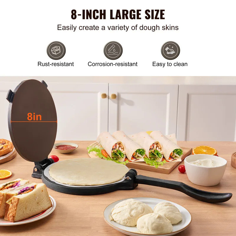 VEVOR Tortilla PressCast Iron Heavy Duty Tortilladora Press Dough Maker for Flour Tortilla