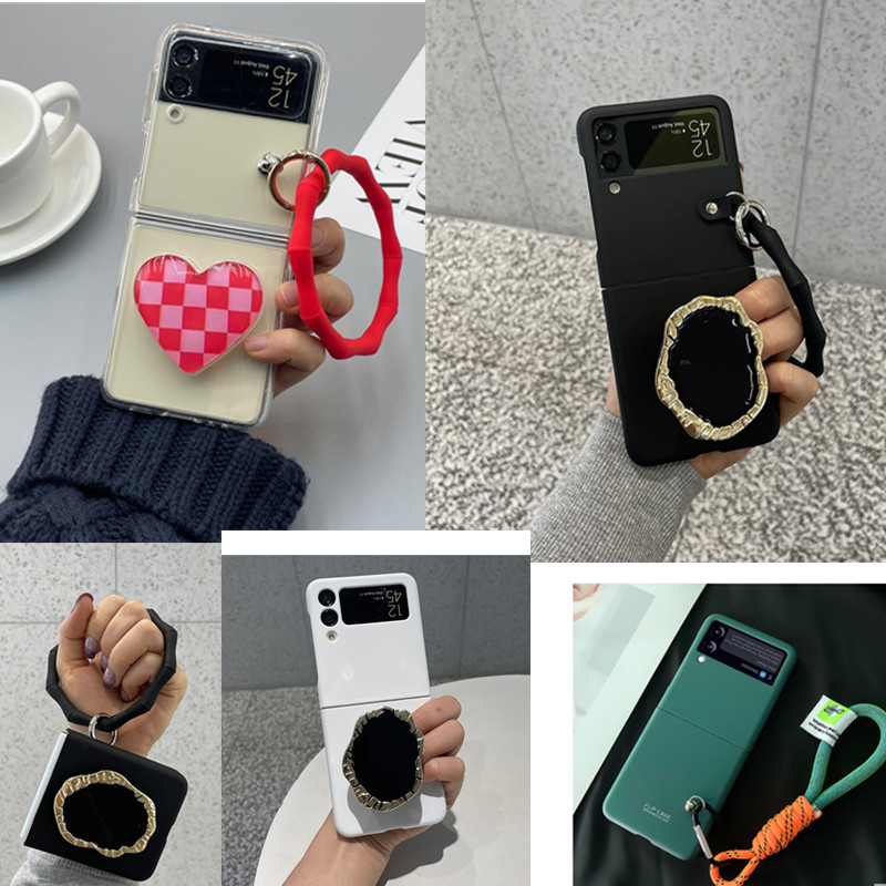 Luken แฟชั่นวงกลมใหญ่สร้อยข้อมือผู้ถือขาตั้งเคสโทรศัพท์สําหรับ Samsung Galaxy Z FLIP 6 5 4 3 สําหรับ
