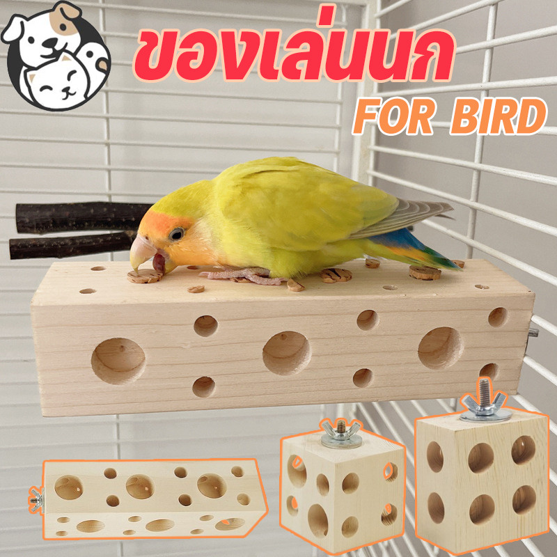 ของเล่นนก ของเล่นนกแก้ว ทำจากไม้ธรรมชาติ แก้เบื่อ ให้นกได้ใช้เวลา