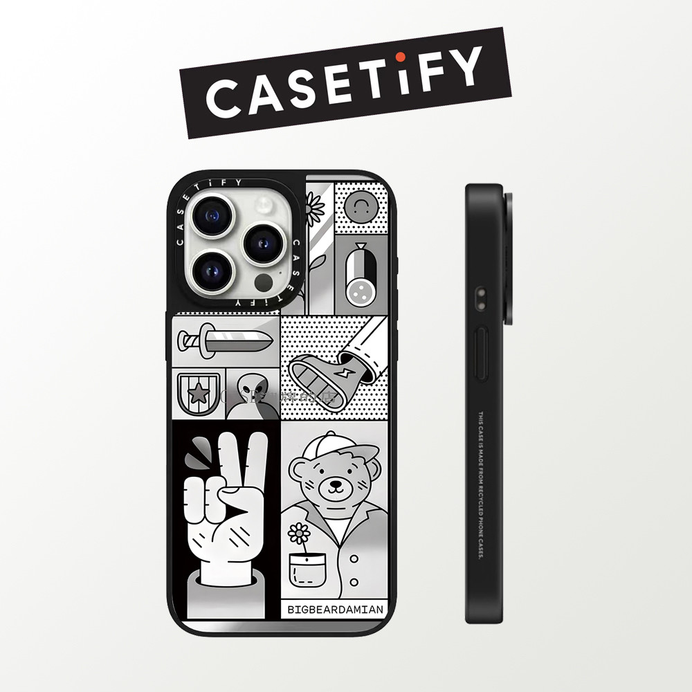 Drop proof CASETIFY เคสโทรศัพท์สําหรับ iPhone 16promax 16pro plus 15Pro 15promax 14promax 13 13pro พิมพ์ด้านข้างเคสแข็งน่ารักการ์ตูน 12promax กรณี iPhone11 กรณีแกะสลักคุณภาพสูง