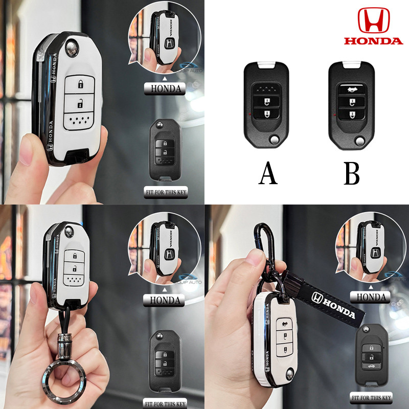 ออกแบบใหม่รถพับผู้ถือพวงกุญแจสําหรับ Honda City/CRV/Accord/XRV/Jazz/ Jazz GK/Civic FB/BRV/HRV ฝาครอบกุญแจ