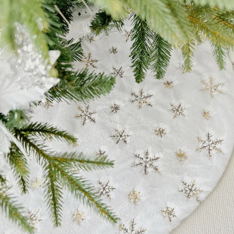 ต้นคริสต์มาสชุดตุ๊กตาเกล็ดหิมะg Litterกระโปรงต้นไม้ชั้นHome Party Decor Xmas Decor