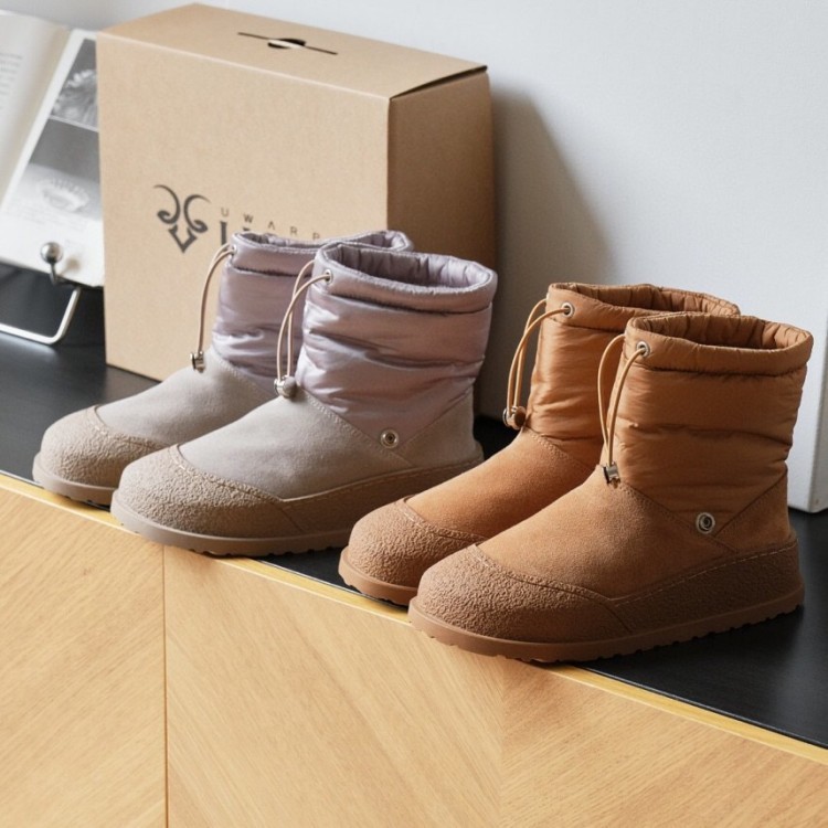 * Ugg ฤดูหนาวใหม่ Retro ของแท้หนัง Boken รองเท้าสั้นรองเท้าบู๊ตหิมะขนสัตว์ Warm อเนกประสงค์ผู้หญิงรอ