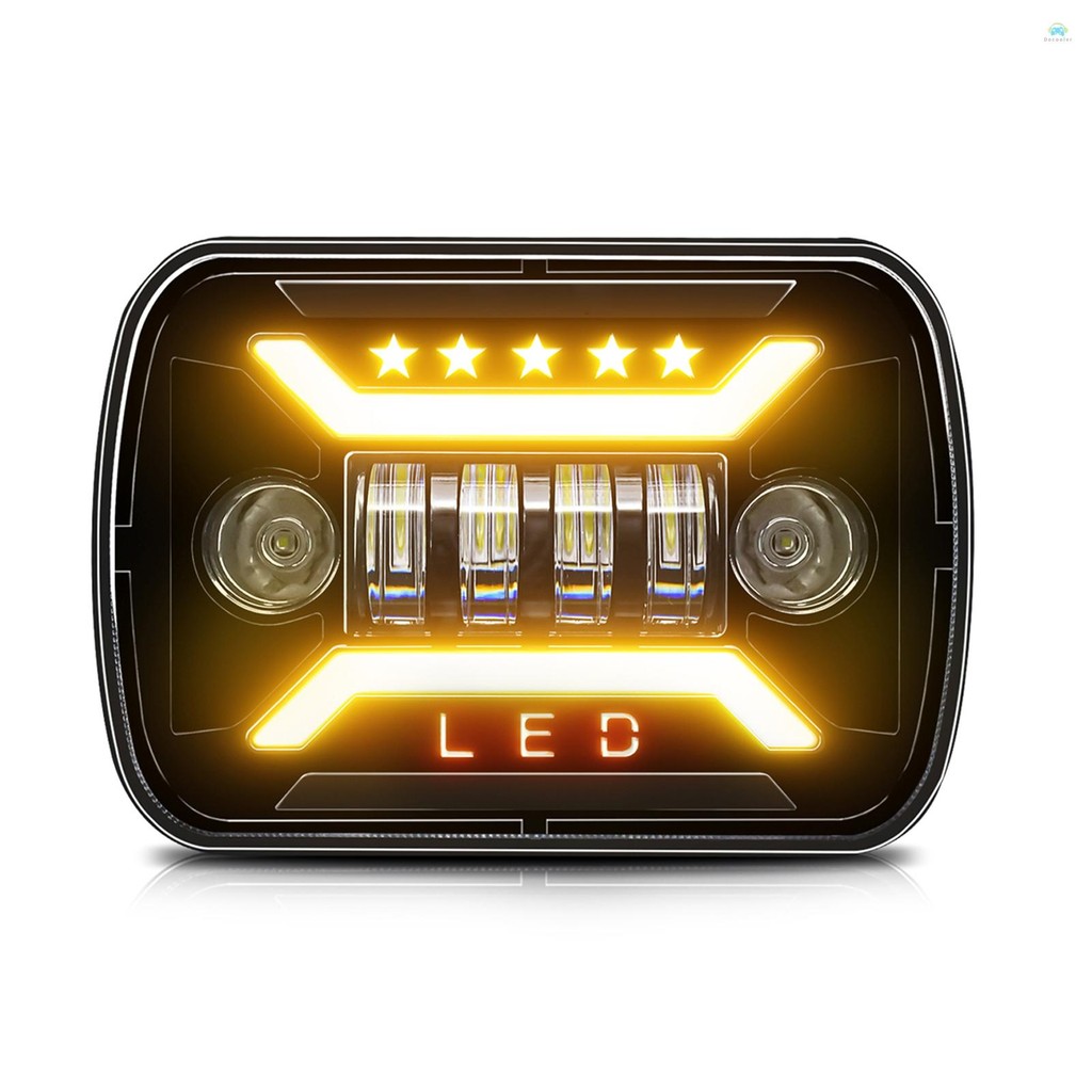 Yb ไฟหน้ารถ 1 ชิ้น 5x7 7x6 Led ไฟหน้า, 7 นิ้ว H6054 Led ไฟหน้าสี่เหลี่ยมสูง Low Beam DRL ไฟเลี้ยวสํา