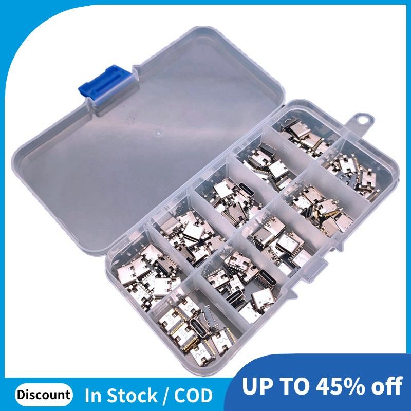 100 ชิ้น/ล็อต 10 รุ่น Type-C USB ชาร์จ Dock Connectors ผสม 6Pin และ 16Pin ใช้สําหรับโทรศัพท์และผลิตภัณฑ์ดิจิตอลชุดซ่อมทนทาน
