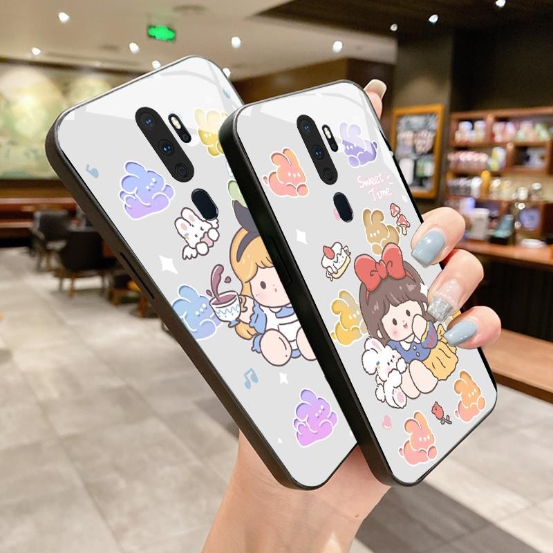 เหมาะสำหรับ OPPO A9 2020 A91 A92 A93 5G A94 A95 A96 A9x กรณีโทรศัพท์มือถือป้องกันรอยขีดข่วน Girly Cu