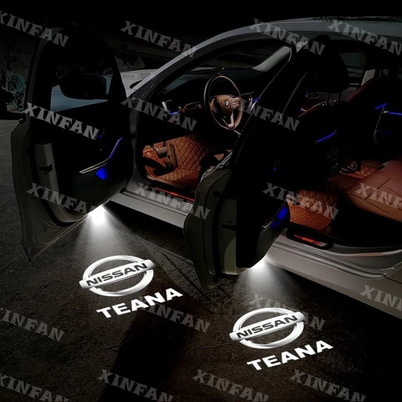 Xf LED รถประตูโลโก้โปรเจคเตอร์โคมไฟอุปกรณ์เสริมสําหรับ Nissan Teana J31 J32 J33 Altima L31 L32 L33 L34 Murano Z50 Z51 Patrol Y62