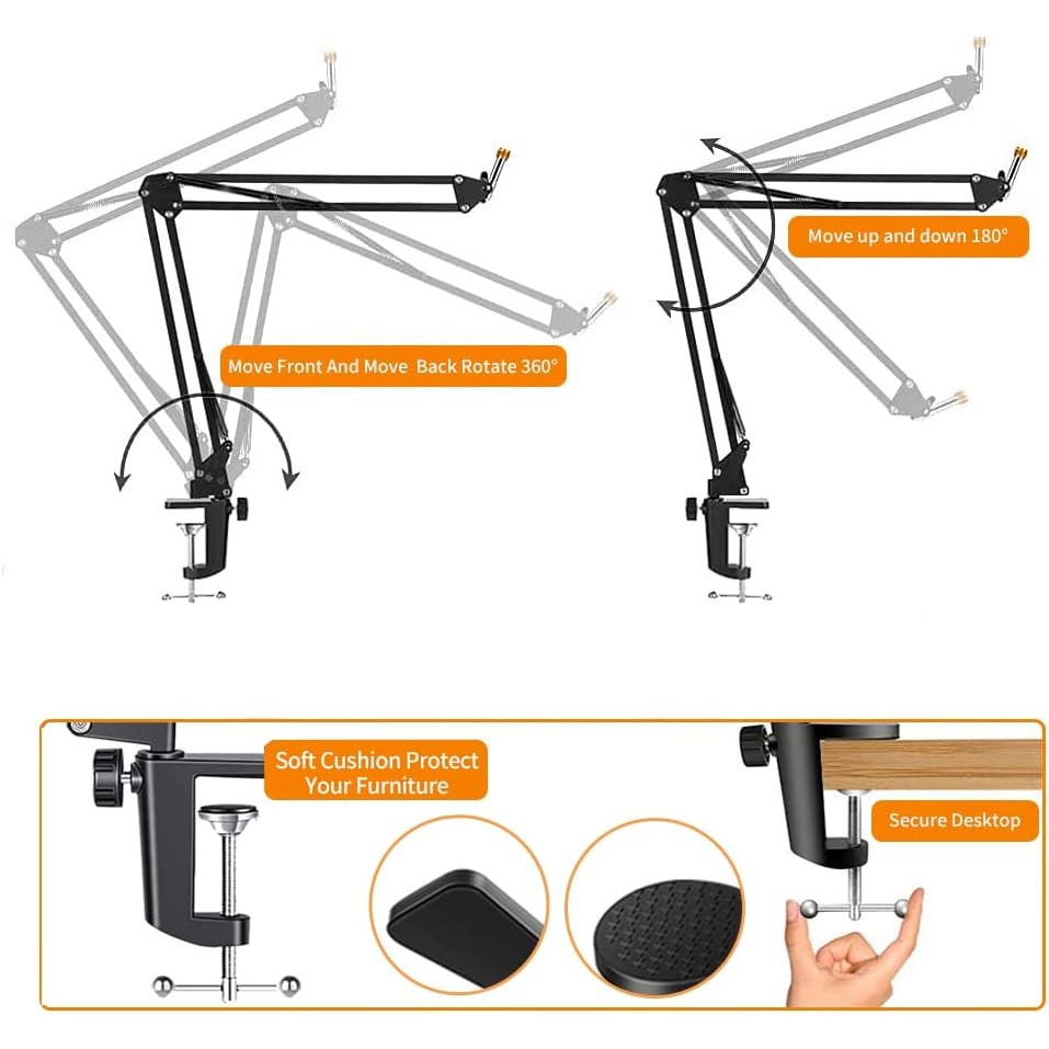ขาตั้งแขนไมโครโฟน, ขาตั้งไมค์ Razer Seiren X Seiren Mini Boom Arm, ขาตั้งไมโครโฟน FIFINE, ขาตั้งไมโครโฟนแบบปรับได้โต๊ะ