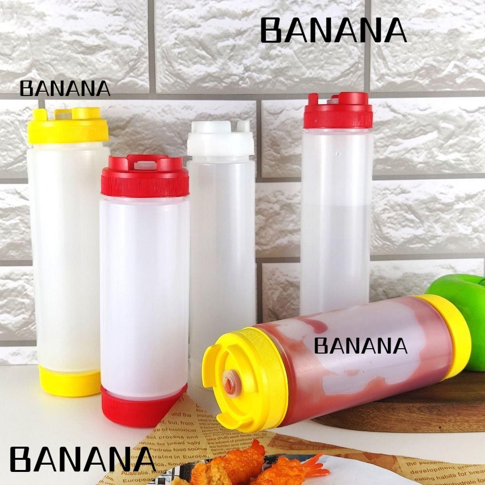 Banana1 ขวดบีบ, ขวดซอสสองหัวความจุขนาดใหญ่, เครื่องมือห้องครัว 16oz 20oz 24oz พลาสติก Portbale Tomato Catchup Dispenser Picnic Cooker
