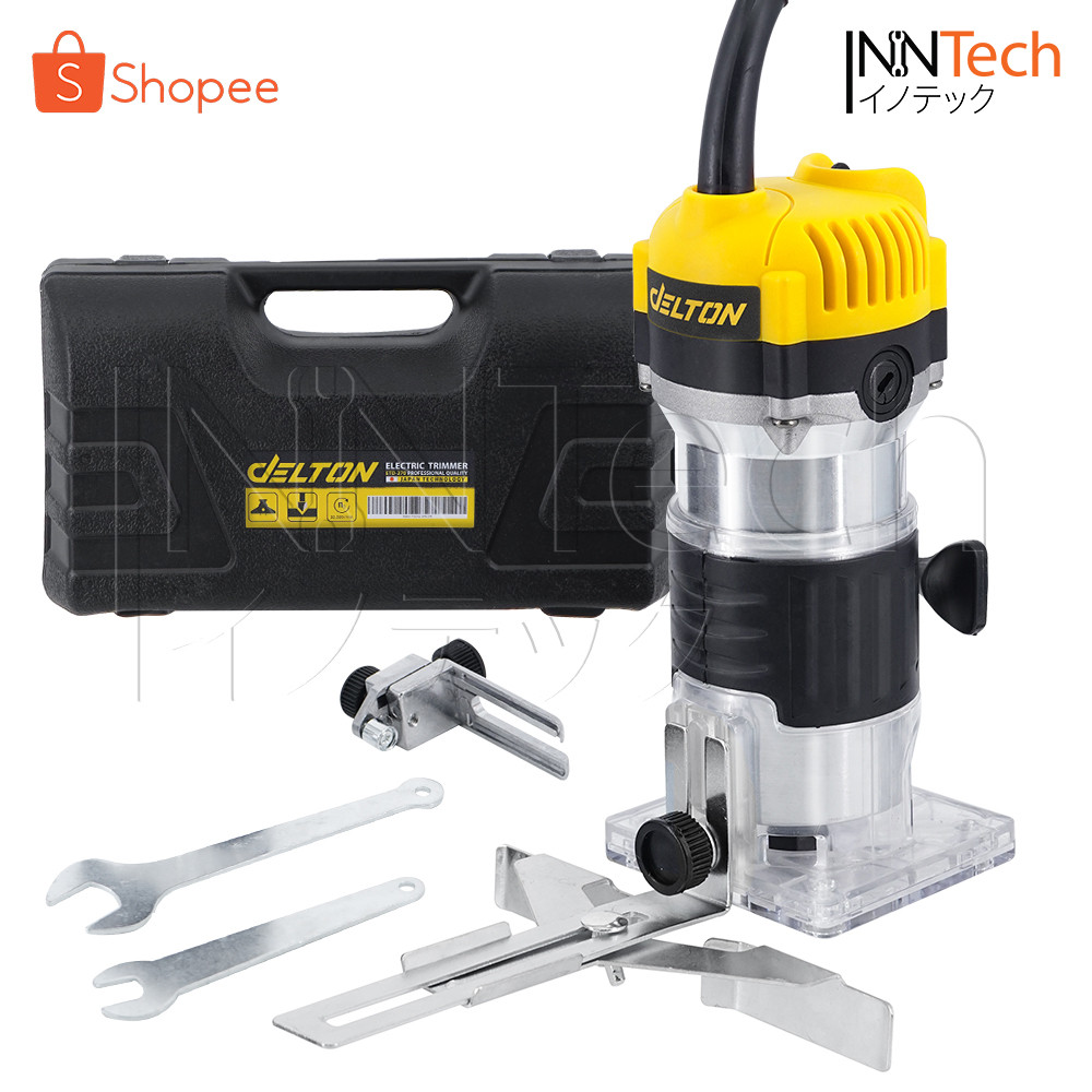 DELTON เครื่องเซาะร่อง เร้าเตอร์ ทริมเมอร์ 820 วัตต์ 1/4 นิ้ว เครื่องเซาะร่องไม้ Wood Trimmer รุ่น ETD-370