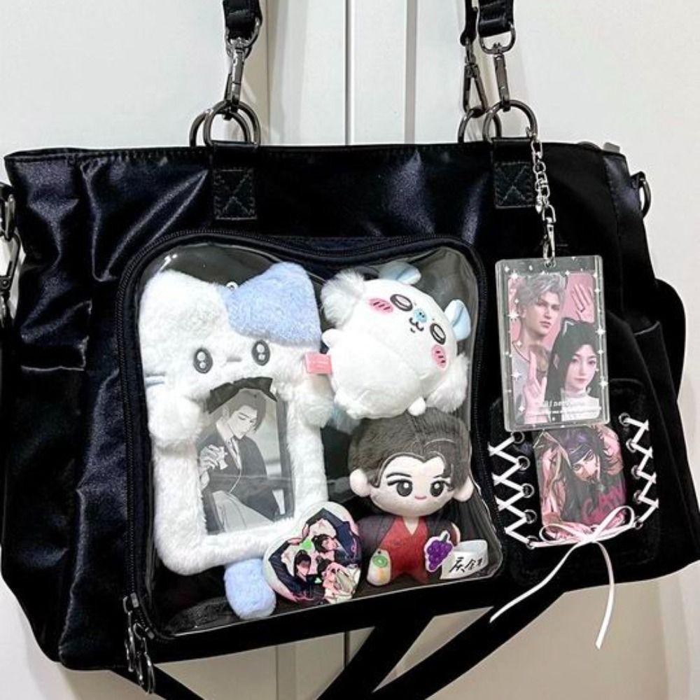 Homehaven กระเป๋าใส Itabag, Clear ความจุขนาดใหญ่ Commute Ita กระเป๋า, แฟชั่นไนลอน Creative DIY ตุ๊กตาไหล่กระเป๋า JK