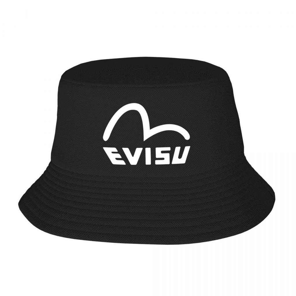 EVISU เอวิสุ หมวกบักเก็ตพิมพ์หมวกชาวประมงผ้าฝ้ายอาทิตย์หมวกตกปลาสนุกน้ําหนักเบาสําหรับเดินทาง