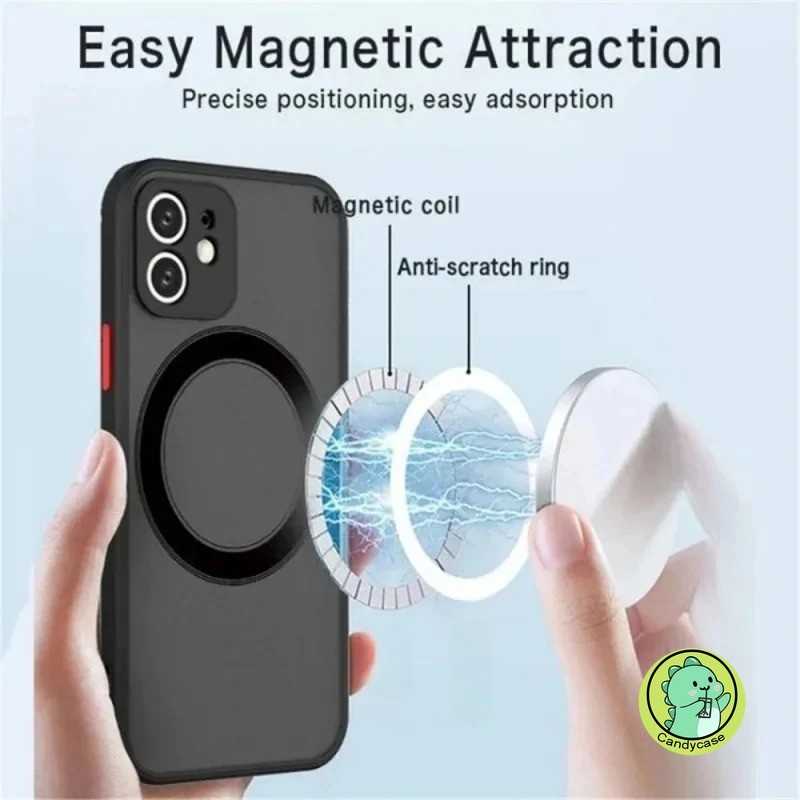 Matte Magnetic Casing สําหรับ iPhone 14 Plus 13 Mini 14 13 Pro Max 14ProMax XR XS Max X Cover Simple Wireless Charging Candy สี Hard อะคริลิคเคสโทรศัพท์ - รูปที่ 3