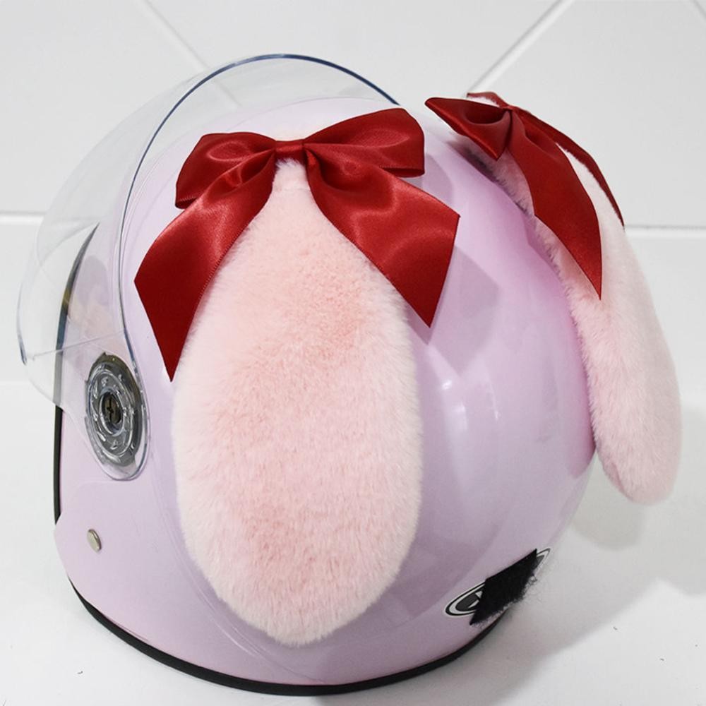 Digifounder 2 ชิ้นน่ารักหมวกกันน็อครถจักรยานยนต์ยาวหูแมวพร้อมโบว์วิบากหมวกกันน็อครถยนต์ไฟฟ้าอุปกรณ์เสริมขับรถจัดแต่งทรงผมหมวกกันน็อค Decroation H1Q5 - รูปที่ 5