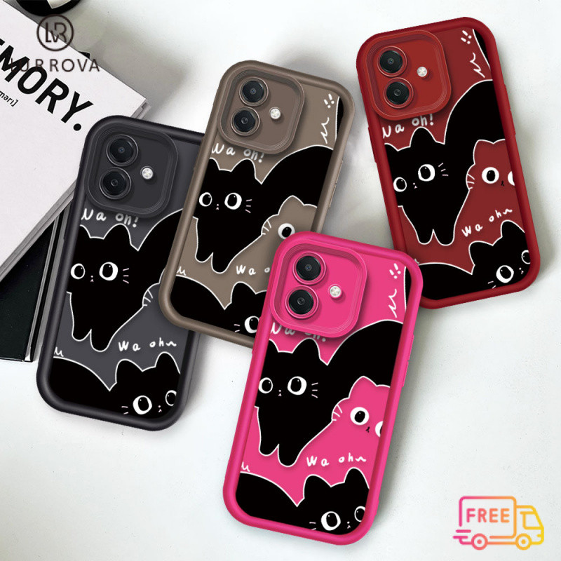 กรณี OPPO Reno12 F 5G Reno 12 5G Reno12 Pro 5G Reno11 F 5G Reno 11 5G Reno 10 5G Reno 8T 5G Reno 8T 4G Reno 8Z 5G Reno 7Z 5G Reno7 Reno8 Reno4 C53 Reno5 realme C65 C61 C55หมายเหตุ50หมายเหตุ60การ์ตูนแมวกลวงโทรศัพท์ TPU กันกระแทก
