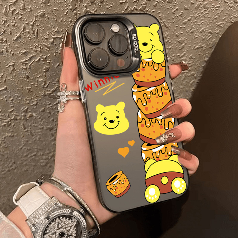 กรณีโทรศัพท์มือถือกันฝุ่น for iPhone 11 7 8 plus XS 7 XR 13 12 14 PLUS 16 15 PRO MAX Drop Resistance พูห์น้ำผึ้งกระป๋อง