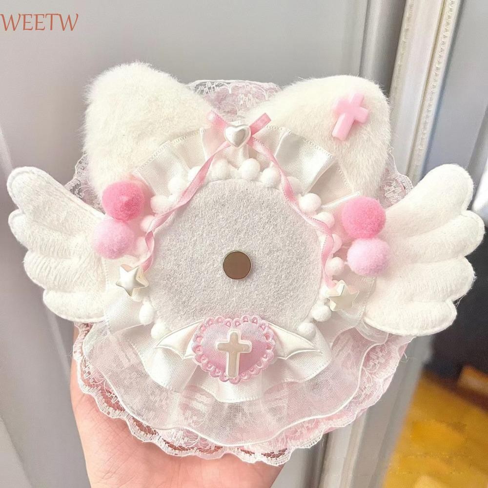 Weekw ฐานแสดงป้ายอะนิเมะ, หูตุ๊กตาปีกอะนิเมะ Itabag ผู้ถือถาด Lacework Handmade ป้ายสีสันฐานตกแต่งกระเป๋า Ita