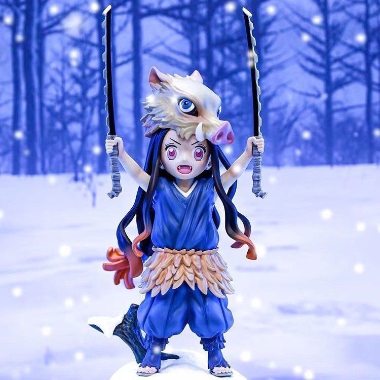 ของแท้ Nezuko cos Inosuke Demon Slayer การ์ตูนน่ารักหัวหมูรูปเครื่องประดับของขวัญ