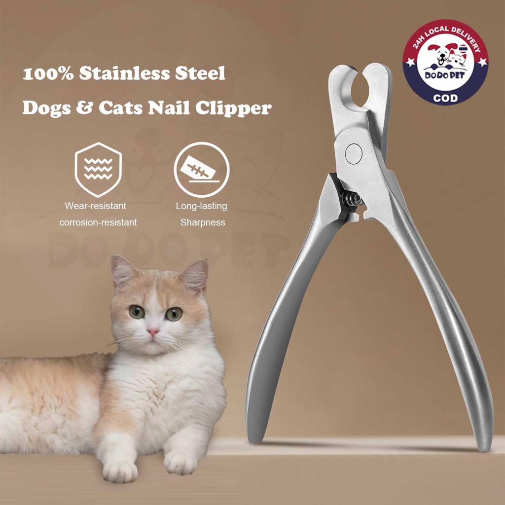 กรรไกรตัดเล็บสัตว์เลี้ยง Sharp สแตนเลสความปลอดภัยสัตว์กรูมมิ่งนิ้วเท้าทริมเมอร์เหล็กเครื่องตัดนิ้วสําหรับสุนัขและแมวมืออาชีพ ราคาถูก Shopee Lazada