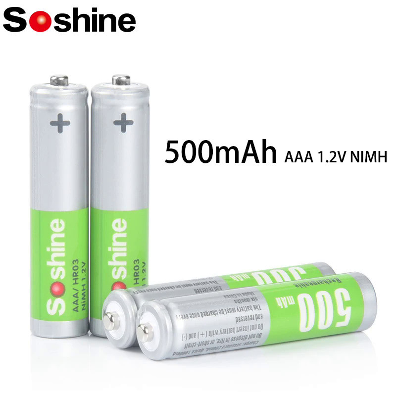 Soshine 4PC Rechargeable Battery AAA 1.2V 500mah Batteries NIMH 500mah Aaa Low Self Discharge Batter