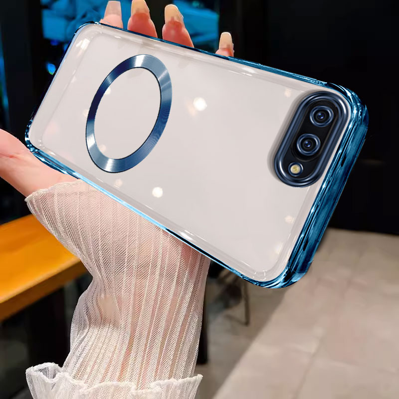 เคส ปลอก OPPO A3S OPPO A12E OPPO A1k เคสโทรศัพท์ขอบทองนุ่มกันชนใสพร้อมแหวนดูดแม่เหล็กตัวป้องกันโช้คอัพ wstmcxq01