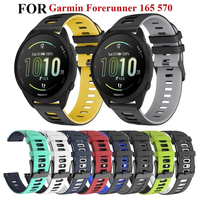 20 มม.22 มม.ซิลิโคนสําหรับผู้เบิกทาง Garmin 165 Band สําหรับ Vivoactive 5 Venu3 245 645 Approach S40 สร้อยข้อมือสายนาฬิกา
