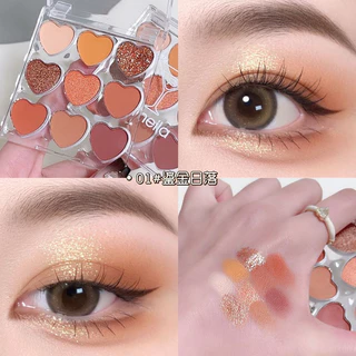 พาเลตต์อายแชโดว์ 9 สี เนื้อแมตต์ มุก ควัน ติดทนนาน กันน้ํา แต่งหน้า ตา เหมาะสําหรับวันหยุด วันวาเลนไทน์ ปาร์ตี้