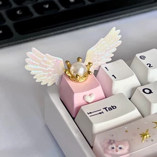 ปุ่มกดปีกนางฟ้าที่สวยงามสําหรับคีย์บอร์ดเชิงกลแกนข้ามเชอร์รี่ OEM ปุ่มกดนางฟ้า