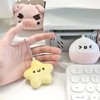 ร้านไทยส่งด่วน🌟 พวงกุญแจรูปดาว บีบมีเสียง ห้อยกระเป๋า สีเหลืองละมุน การ์ตูนดาวยิ้มน่ารัก🌟 ราคาถูก KEY10