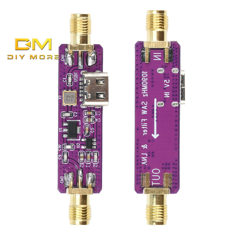 DC 5V 1090MHz ADS-B Active SAW Filter และ LNA ต่ําเครื่องขยายเสียงโมดูลประเภท C อินเทอร์เฟซ TA1090EC