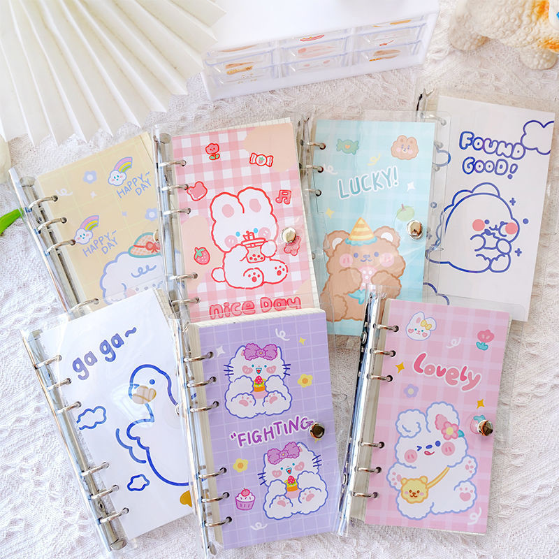 C C cashbook Accounting Notebook Girl Heart Notebook Grid Loose-leaf Notebook Student Notepad diy Cu