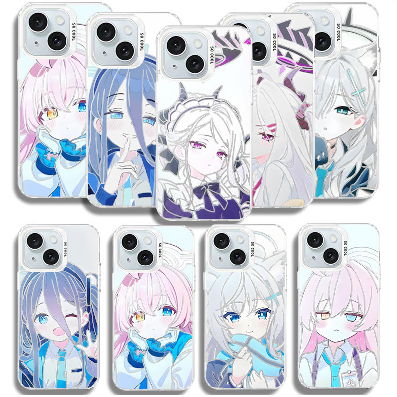 SAMSUNG เคสโทรศัพท์สําหรับSamsung Galaxy A55 A15 A54 A14 A35 A12 A05 A34 A71 A52 A52S A32 A50 A50S A30SฝาครอบMatte IMDอะนิเมะการ์ตูนBlue Archive dualเลเซอร์Hard