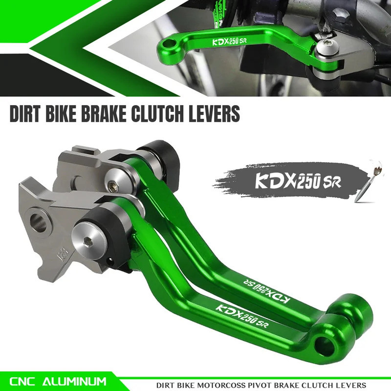 CNC อลูมิเนียม Dirt Bike Pivot คลัทช์เบรค Levers อุปกรณ์เสริม Motorcoss สําหรับ KAWASAKI KDX250SR 19