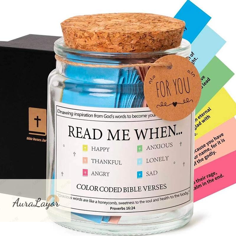 [AuraLayor] Bible Verse Jar สเปนคัมภีร์สวดมนต์หวังพระคัมภีร์ Verse Jar ตกแต่งบวกคิดอารมณ์สนับสนุนสวด