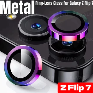 SAMSUNG สําหรับSamsung Galaxy Z Flip 7 8 6 5 4 Eagle Eyeกล้องเลนส์ฟิล์มHDโค้งFlip7 Flip8 ZFlip8 ZFlip7 ClearกระจกนิรภัยโลหะแหวนPropsหน้าจอปกหลัง