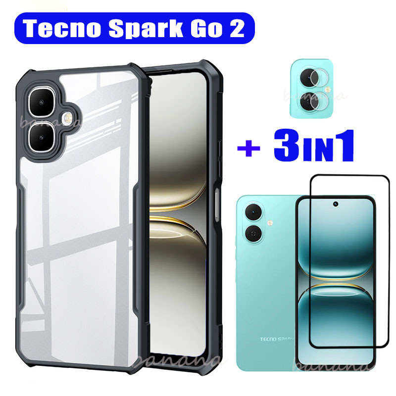 สําหรับ Tecno Spark Go 2 เคสโทรศัพท์อะคริลิค Tecno Spark Go 2025 2024 Spark Go 1 Go 1s กระจกนิรภัยป้