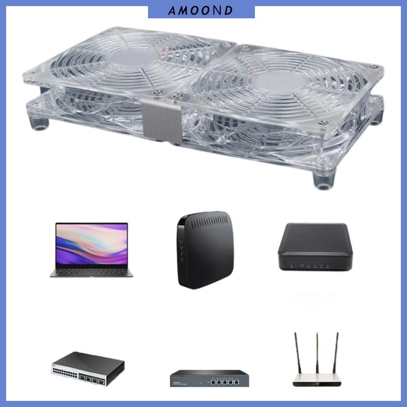 AMOOND Router พัดลมระบายความร้อน PC Coolers กล่องทีวี Quiet 5V USB Power 120 มม. พัดลม
