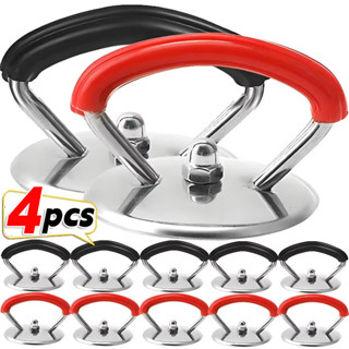 ที่จับฝาหม้อซิลิโคนทนความร้อน 4 ชิ้นพร้อมฐาน หน้าท้อง ด้ามจั…