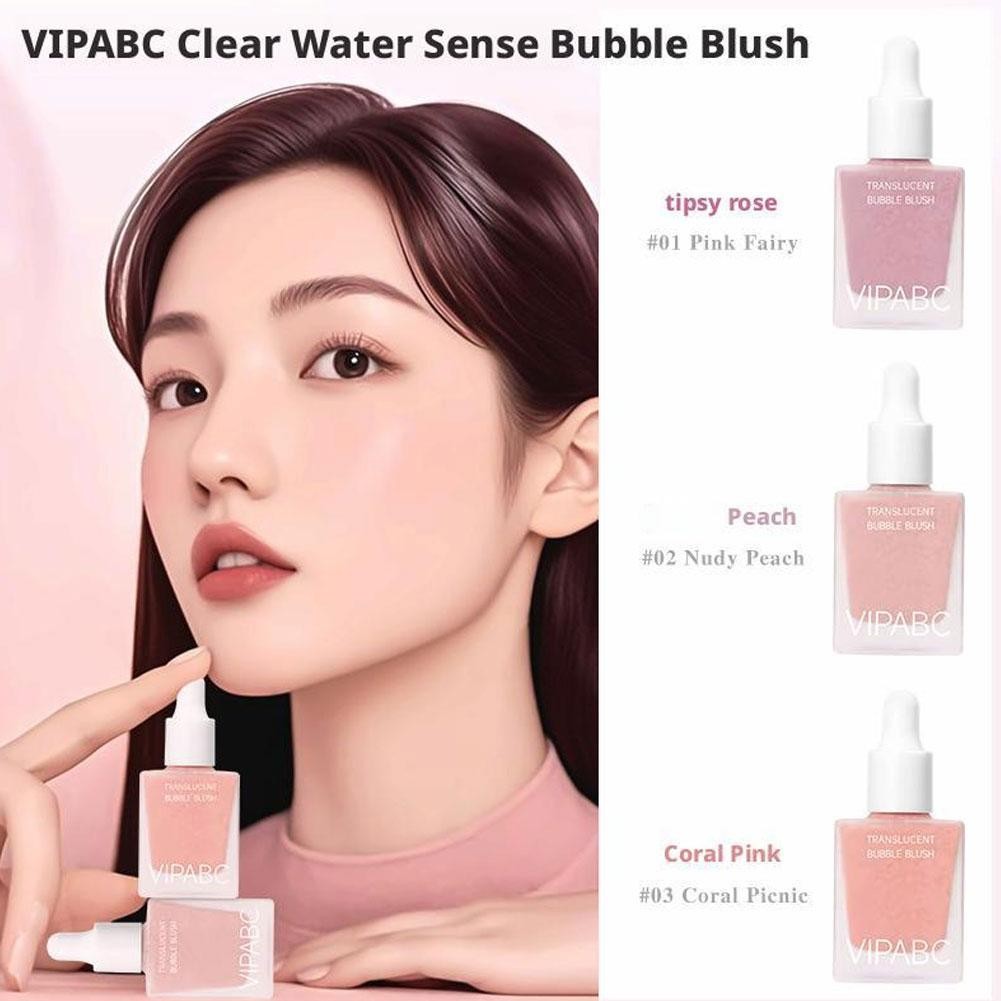 Vipabc Bubble Essence Blush Long-lasting Low-suration Moist Liquid Blush เหมาะสําหรับเกาหลี P2v0