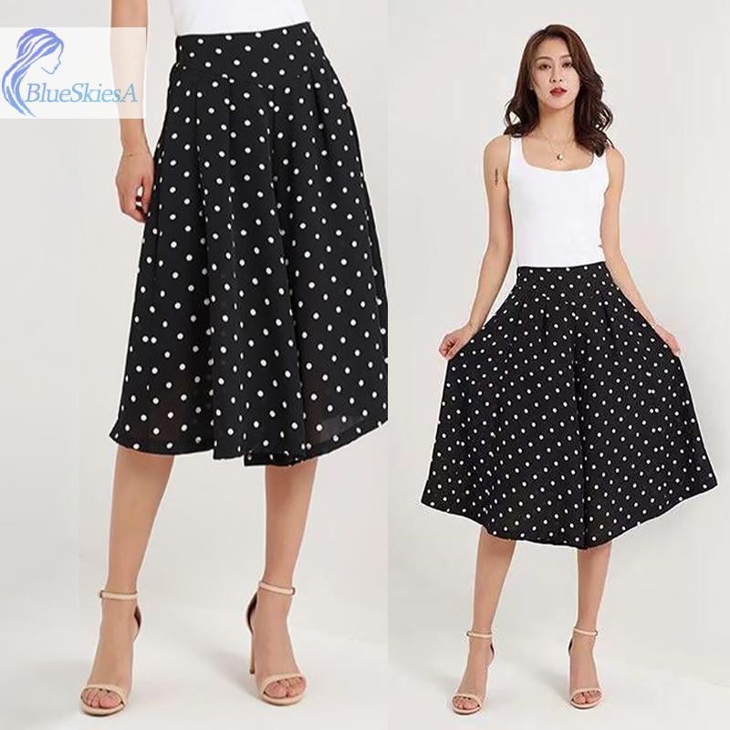 กางเกงขากกว้างเอวสูง