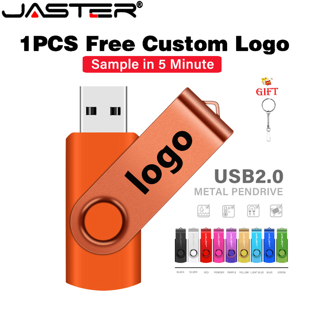 (ฟรีโลโก้ที่กําหนดเอง) 2.0 โลหะ 2 ใน 1 ไดรฟ์ปากกา USB 128GB ฟรีพวงกุญแจไดรฟ์ปากกา 64GB กันน้ํา Pendrive 32GB แฟลชไดรฟ์ 16GB