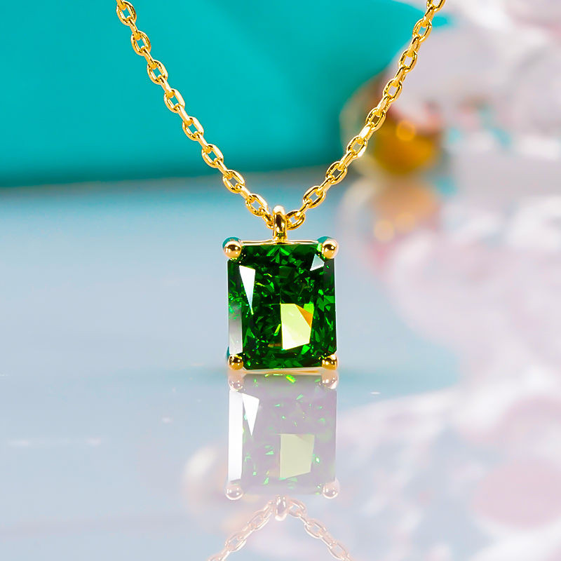 Nb nbn สร้อยคอมุกหยดนิลและเพชรทรงสี่เหลี่ยม ทองคำโรสโกลด์ 18K สไตล์คลาสสิกเรโทร