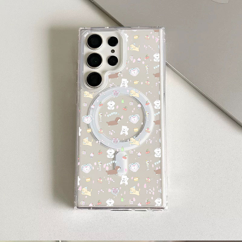 ลูกสุนัขรูปแบบน่ารักกันกระแทก S23Ultra เคสโทรศัพท์เทียบได้กับ Samsung s20fe S21 S21PLUS S22 S23 S24 Ultra ปลอกกันกระแทก S25 Plus S25ultra ฝาครอบ