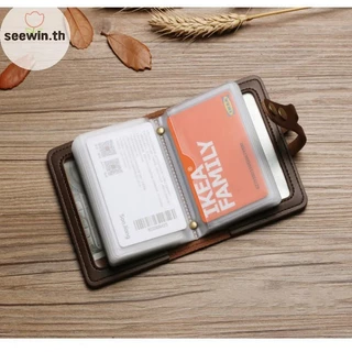 Seewin แฟชั่นหนัง PU ผู้ชาย 30 Bits กรณีนามบัตรผู้ถือบัตรเครดิตหนังสือเดินทางกระเป๋า ID บัตรหนังสือเดินทางกระเป๋าสตางค์ th