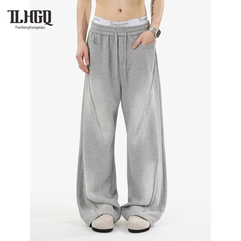 TLHGQ กางเกงกีฬาผู้ชาย สไตล์อเมริกัน คุณภาพเยี่ยม เหมาะสำหรับทุกคน