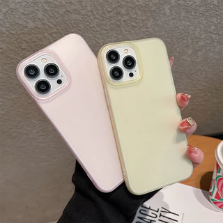 จัดส่งทันที เคสสำหรับไอโฟน15 เคสใสแบบด้านหลายสี For IPhone13 11 12 14 6/7/8PLUS 15 16ProMAX X XS XR XSMAX ป้องกันมือถือ