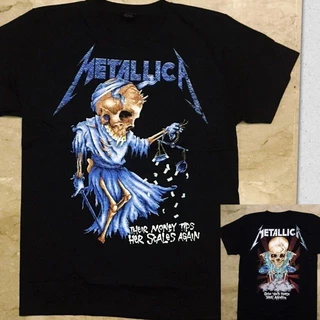 เสื้อเชิ้ตร็อคแขนสั้นแบบพิมพ์ลาย ธีม Metallica Rock Band Series สำหรับทุกเพศ ขนาด S-5XL
