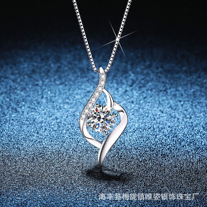 Aida Chosen 925 Silver Moissanite Heart love จี้สร้อยคอ