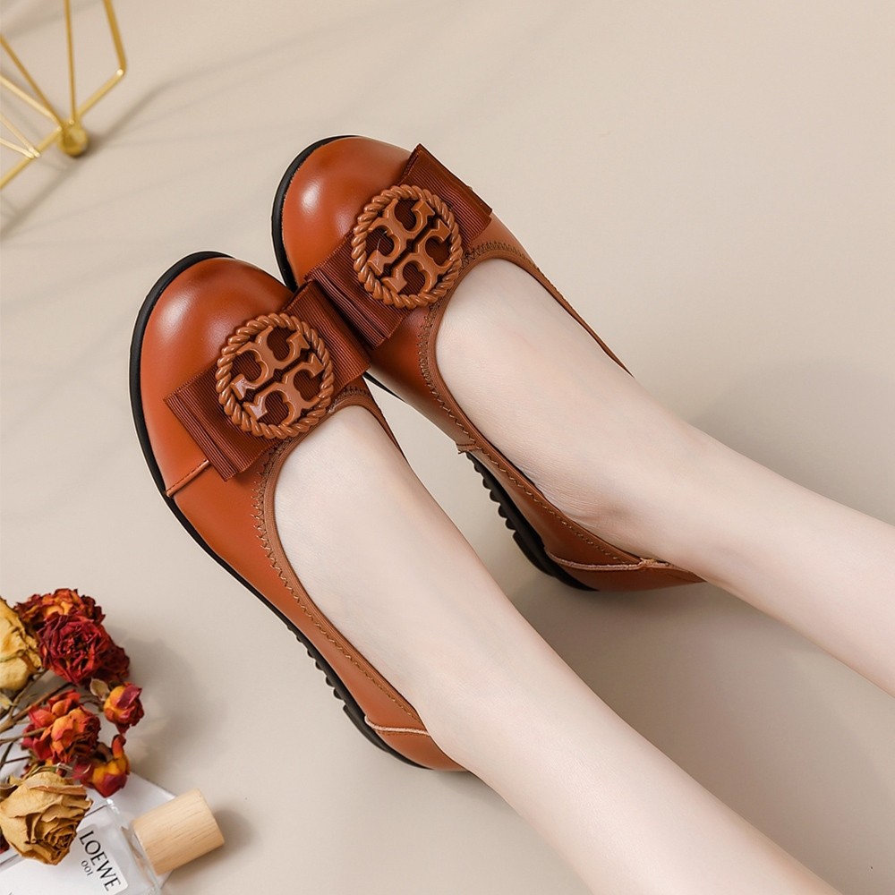 Tory flat ballerina รองเท้าหนังเต็ม To ry bu rch Mirror รองเท้า ballerina แบน